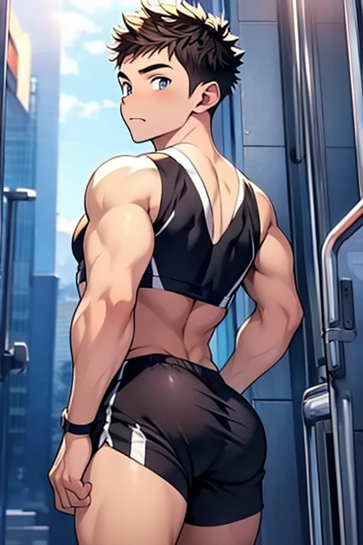 Anime boy showing his huge butt with clothes (tender and big ass boy)