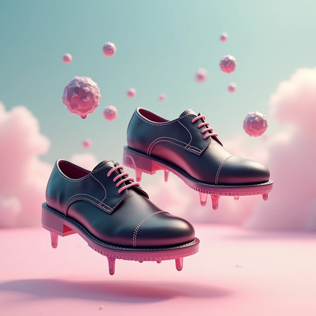 Men&#39;s shoes with candy glue around