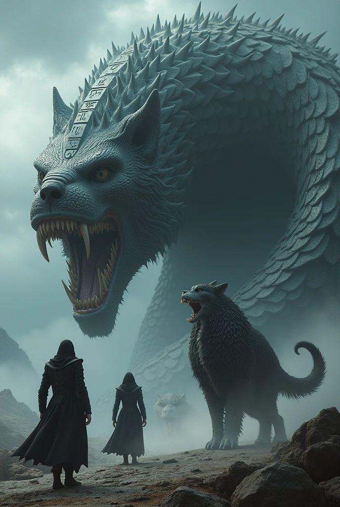 fenrir, the giant wolf! jormungandr, the world serpent! And Hela, the goddess of death!