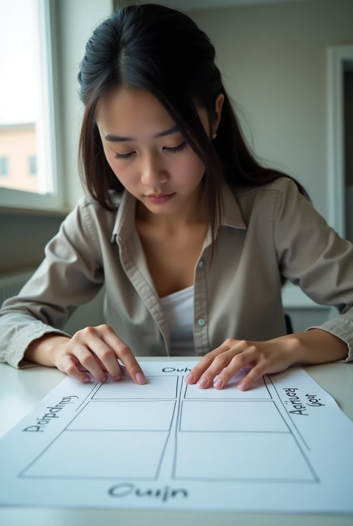 Image of a girl doing the Eisenhower matrix