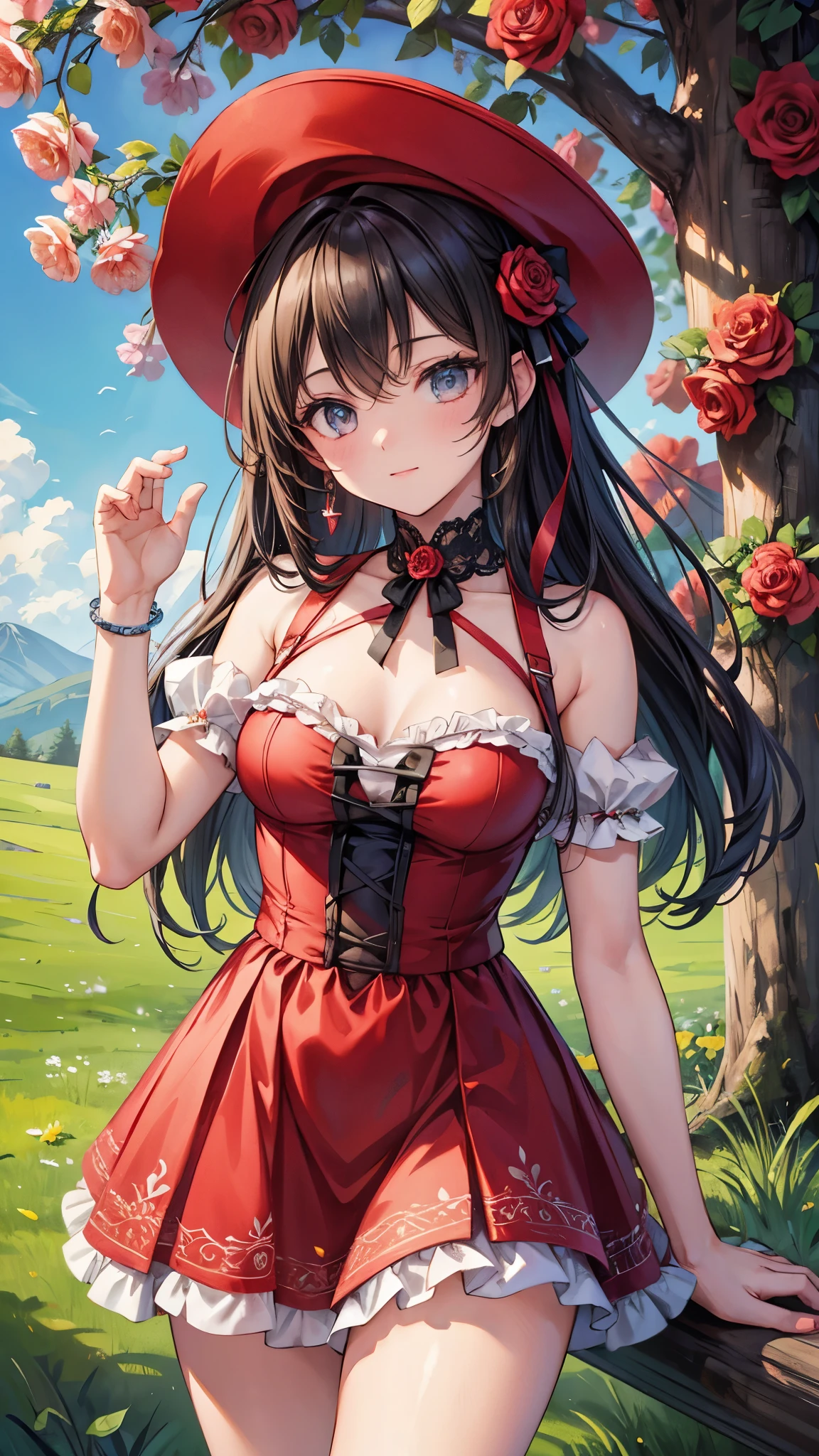 ((Highest quality)),(Ultra-high resolution),(Super detailed),(Detailed Description),((The best CG)),(masterpiece),Highly detailed art,(Art with precise detail:1.5), rose,Gorgeous,beautifully