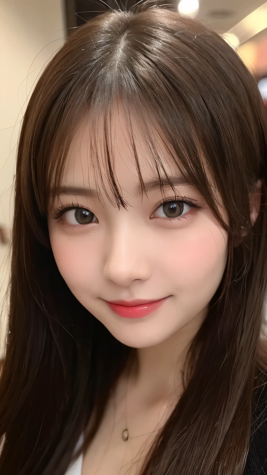 Tabletop, Highest quality, shape, Very detailed, finely, High resolution, 8k wallpaper, 完璧なダイナミックな構shape, Beautiful and detailed,ランダムなcute髪,,Natural color lip, Bold sexy pose,smile、20-year-old girl、cute、Looking into the camera,Always blur the background,Perfect and beautiful face,Slim face and figure,Big eyes、Putting on gal makeup,Small face,Shooting from below、smile,Blurred Background,Elegant feminine face、Cyberpunk Fashion、smile、Cosplayers