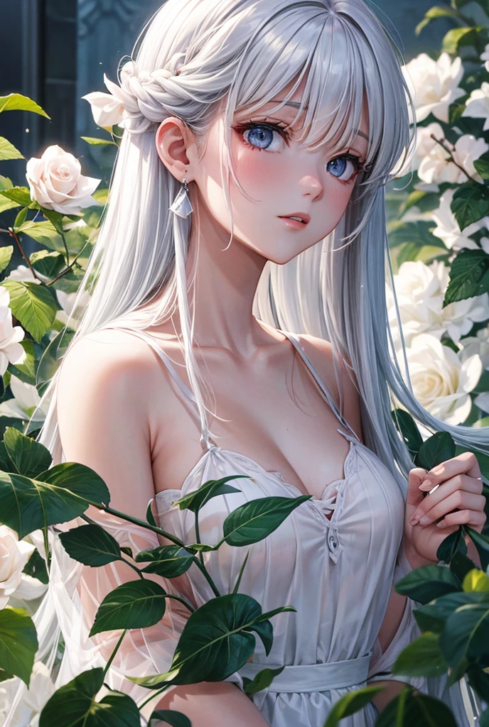 Asul rose with white leaves