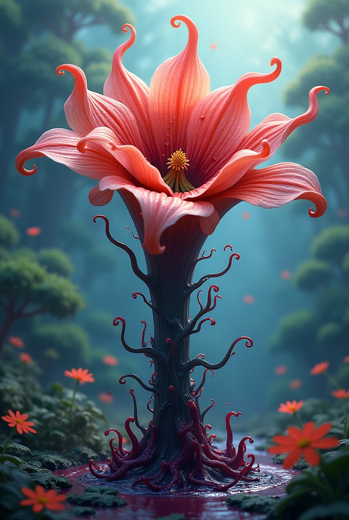 flower, that spits ink