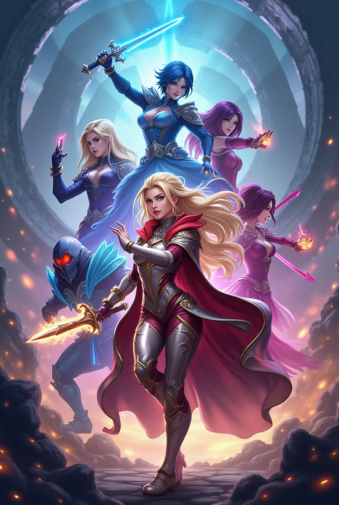 Create a background image consists of Mobile legends characters