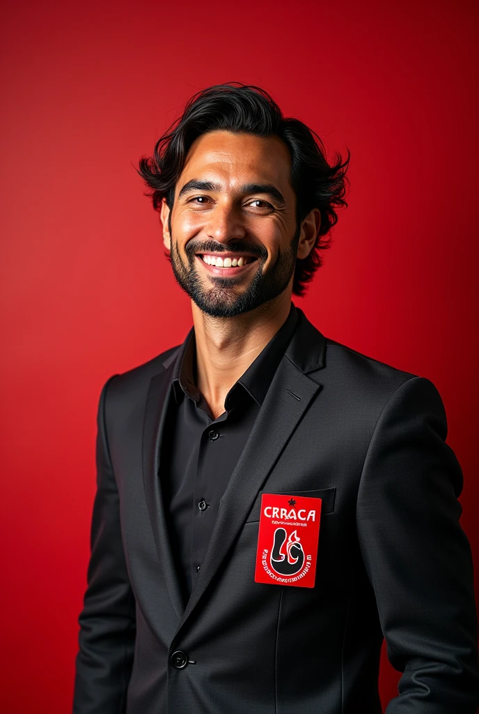 Flamengo councilor business card with photo and number to be voted and slogan "by the flamingo, by the community". And with the colors of Flamengo