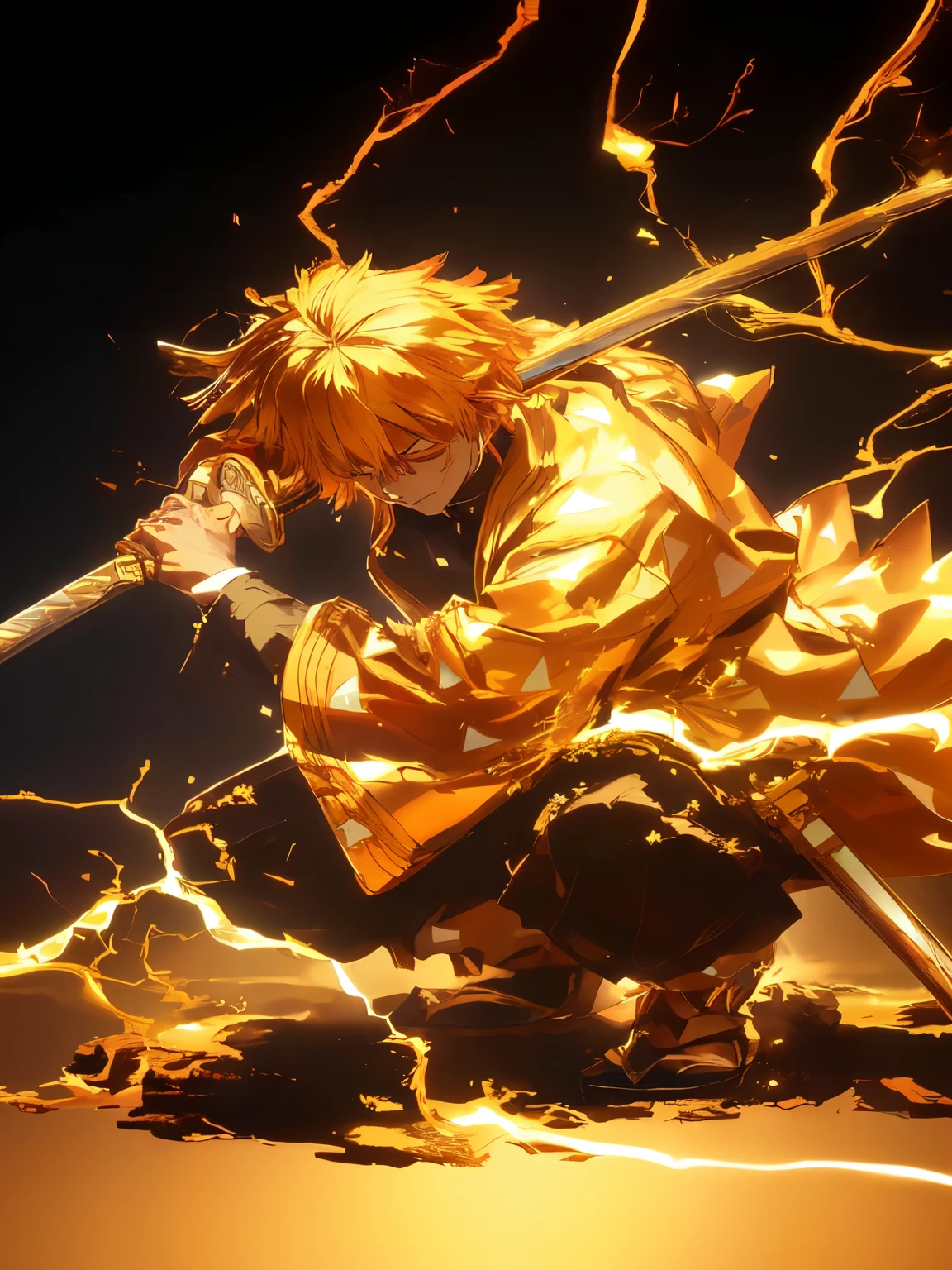 Anime style images，A man kneels on a rock，Sword in hand, Bad guy anime 8k, Best Anime 4K Konachan Wallpapers, Anime Wallpaper 4K, Anime Wallpaper 4K, 4k anime wallpaper, Anime style 4k, Ghost Slayer Art Style, 4k comics wallpaper, Epic 8K HD Anime Shots, Anime Art Wallpaper 4K