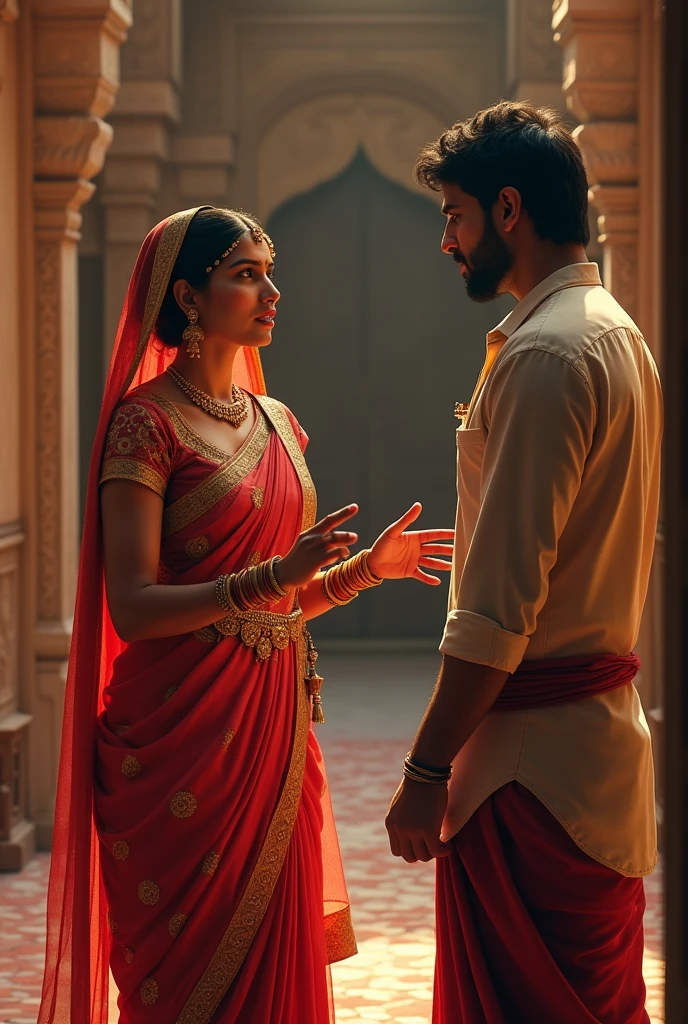 Rajasthani wife scolding her husband eagarly