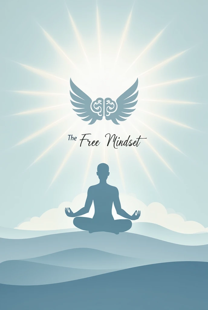 Créez une photo de profil professionnelle pour TikTok nommé "The Free Mindset". Utilisez une icône représentant la liberté d'esprit, comme un cerveau stylisé avec des ailes ou une silhouette méditative. Optez pour des couleurs apaisantes comme le bleu clair, blanc et gris. Intégrez le texte "The Free Mindset" avec une typographie moderne et lisible, évoquant à la fois professionnalisme et inspiration.