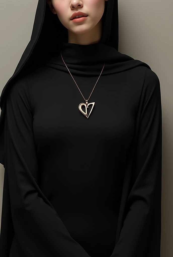 i want to make a picture of heart locket which is made up by overlapping of two simple
letters 'i7'
wearing by a abaya girl.this locked should be medium in size