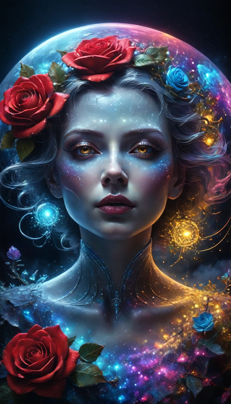 beautiful body, octane render, cinematic, ultra-high-detail, cinematic, 32k, process colors, winter, snowfall, luminous, detailed oil painting by Dorian Vallejo, Damian Lehoshest, Todd Lockwood, cgsociety, storybook illustration, scary scary face, highly detailed skin, intricately ornate, filigree detailed glowing unusual gentle fog, drops of color, very large moon, moonlight, stars, night. detailed sky with clouds, highly detailed, intricate, intricate pose, oil painting, thick strokes, masterpiece, high quality, Van Gogh starry sky, centered, perfect composition, Red rose, velvet red petals, water drops on petals, carved petals, luminous flower, light good fairy, spectacular lighting, glitter, sun rays. smoke, glitter, stained glass, sci-fi, complex art masterpiece, sinister, matte film poster, golden ratio, trending on cgsociety, complex, epic, trending on artstation, by artgerm, H. R. Giger and Beksinsky, highly detailed, vivid, cinematic character drawing, super high quality model