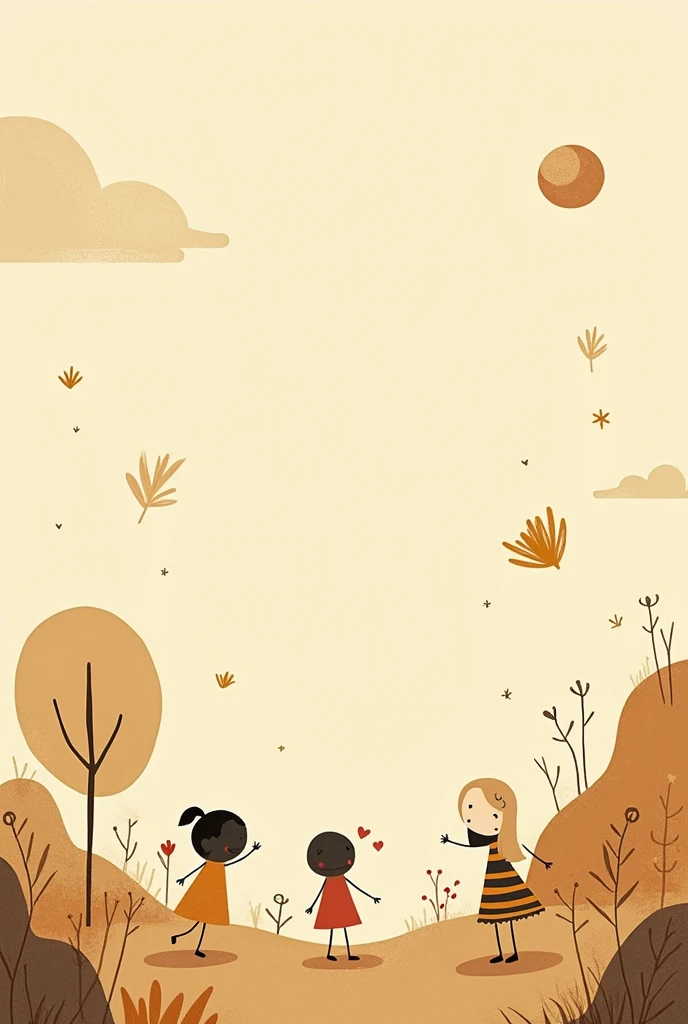 The meaning of happiness　In the style of children&#39;s doodles　Sepia color　simply