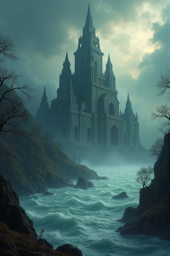 The oldest temple with horror background situated in huge river bank 
