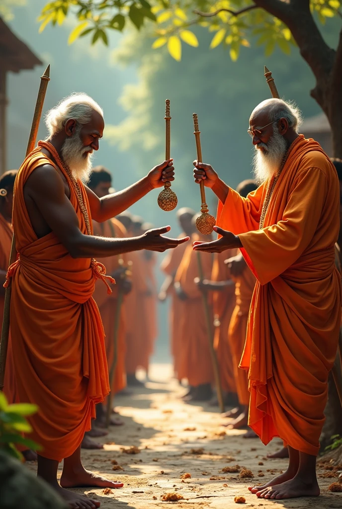 Sadhus also bless their devotees with tongs