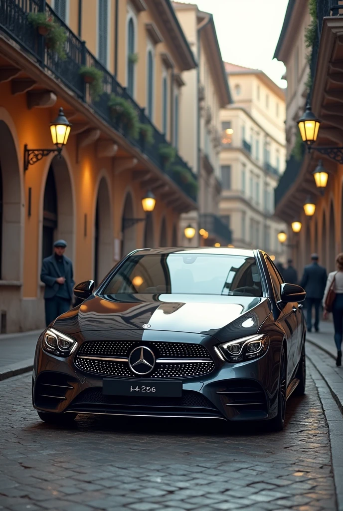 Create a image of 5th generation of Mercedes Benz C class with old back grounds