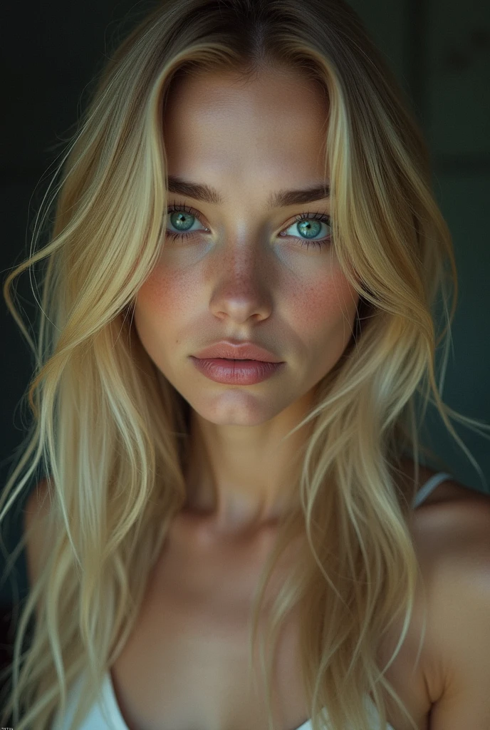 long blonde hair, 8k, Best Quality, masterpiece, ultra high resolution, (Realism: 1.4), Photo original, (realistic skin texture: 1.3), (film grain: 1.3), (Selfie angle), 1 girl, unclothed , big natural tits, by rubio, sad, Sapphire eyes and beautiful facial details., masterpiece, Best Quality, close up, Highest Quality Upper Body Pull-Ups.