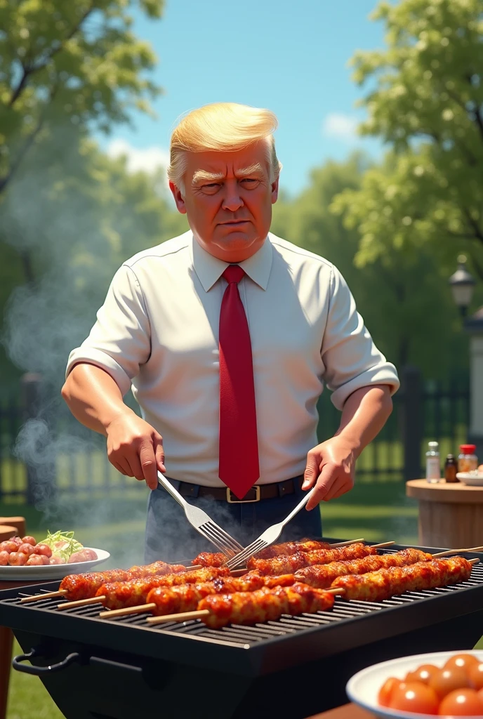 Resident Trump is cooking shashlik