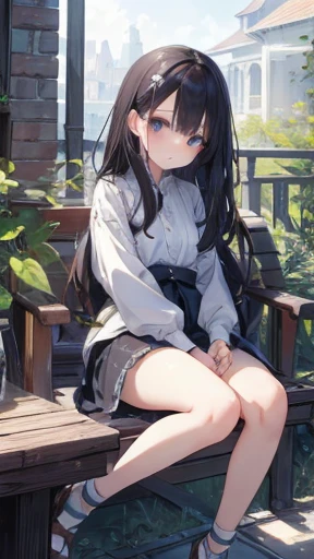 masterpiece、Highest quality、Highest quality、(((upon)))、 ((small))、Hair quality and shine、顔がsmall、Sitting、Very detailed, beautiful, Big eyes、Very detailed, clear and beautiful faces、(Cute illustrations:1.2), High resolution, Very detailed, Highest quality, Embarrassing ,Large Breasts