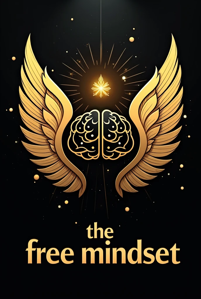 Créez une photo de profil pour TikTok nommé "The Free Mindset" qui inspire luxe, confiance, et réussite. Utilisez une icône sophistiquée, comme un cerveau stylisé en or ou une silhouette méditative entourée d'ailes dorées. Optez pour des couleurs élégantes comme le noir, or, et blanc. Intégrez le texte "The Free Mindset" en typographie moderne et raffinée, évoquant à la fois l'élégance, le succès, et la confiance.
