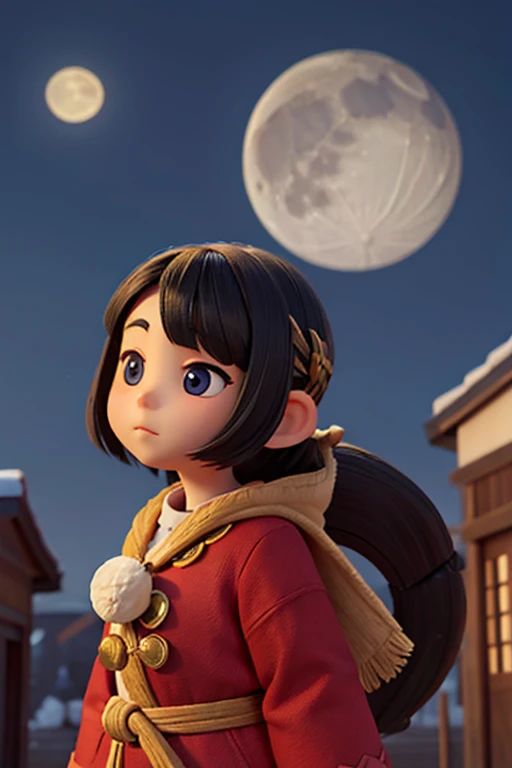 9age、female、Large head、moon、