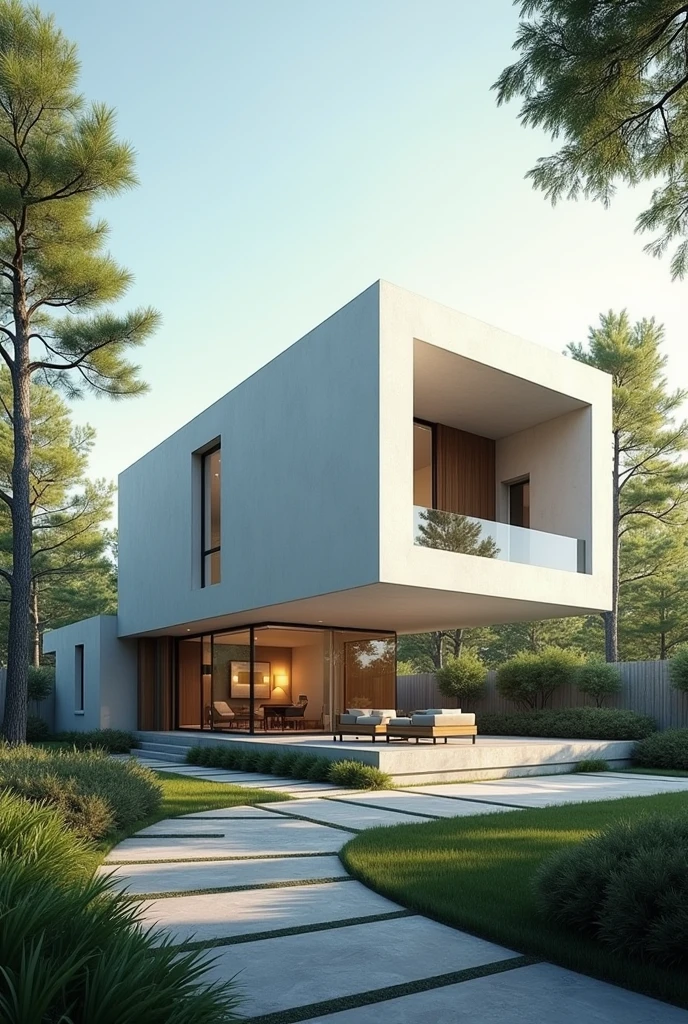 Cube design house in realistic illustration image 