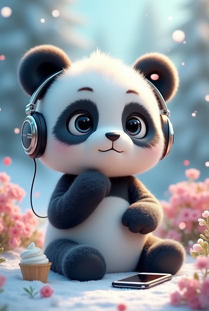 Headphones　Panda　flower　genius　snow　ice cream　cell phone　girl