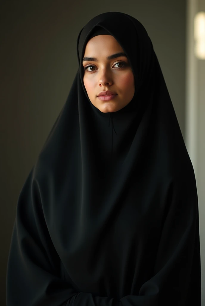 RAW photo, body photo of beautiful  y.o girl teenager, hijab, cute face, wearing black abaya, slight smile, hard shadows, cinematic shot, dramatic lighting, realistic, curvy, hyper realistic, 8k, real shot, perfect body, pose, body posture, instagram lut, professional camera, professional, photography, super detailed, high detailed, symmetrical face, full lips, flawless skin, detailed face, pakistani, detailed eyes, detailed skin, shadow, sunkissed, little sunlight, full body photo, full body,