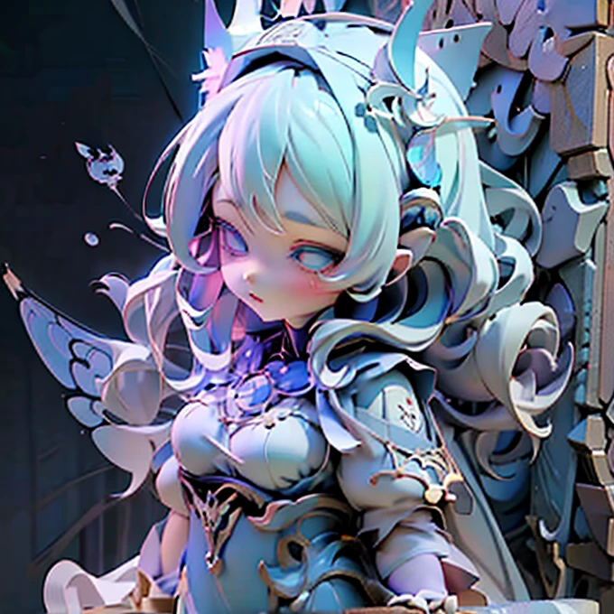 Close-up captures a blue eye、white haired person, Zodiac Girl Knight Portrait, anime goddess, extremely detailed artistic germ, IG Model | artistic germ, Seraphim Ahri Khada, Advanced digital animation art, Detailed digital animation art, ( ( AI Art God King ) ), Irelia, Ash, Ethereal mecha theme