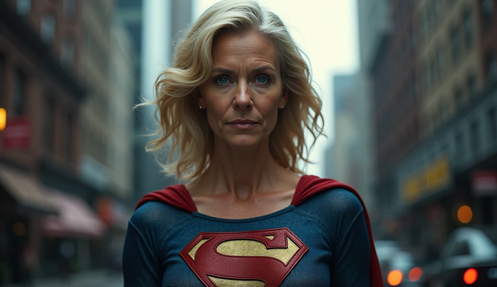 super old Jean Smart Supergirl; HD. Photograph, ((realism)), extremely high quality RAW photograph, ultra detailed photograph, sharp focus, high resolution, (detailed skin:1,3),high quality, film grain, Fujifilm XT3,Highly Detailed, movie, (Cinematic Photo:1.3) of (Realistic:1.3), by John Byrne/Jerry Ordway