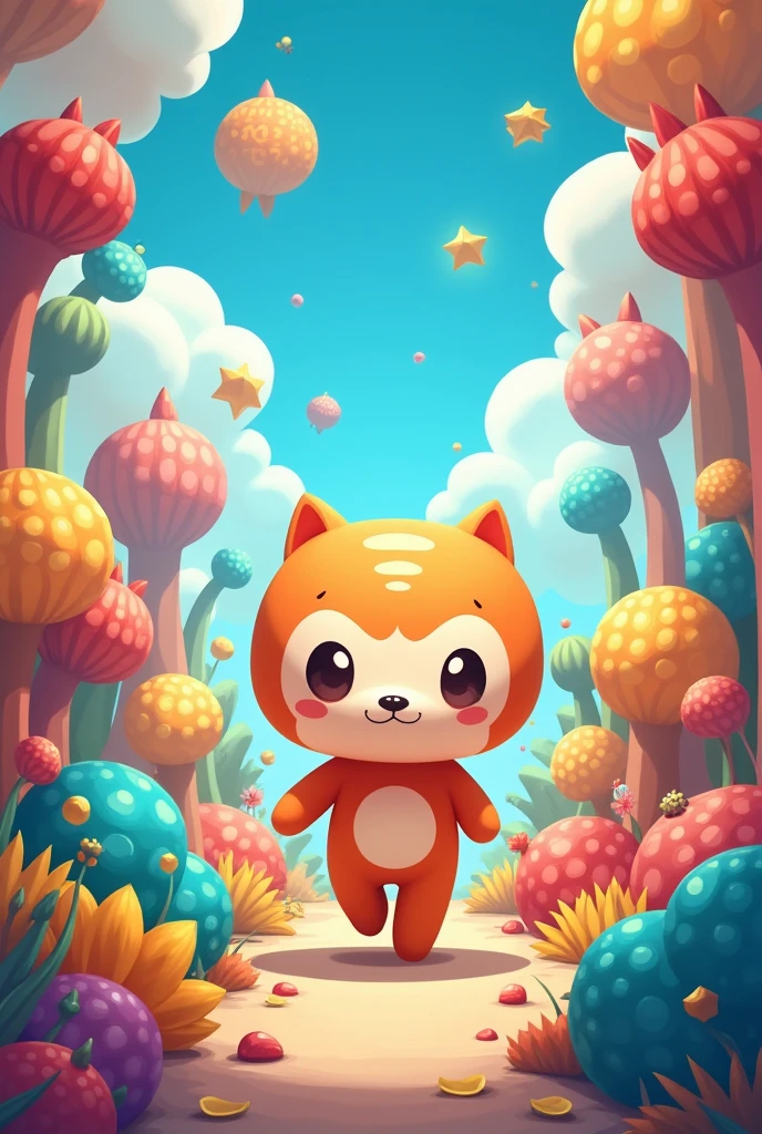 Generate an image of a walking in a chibi art style