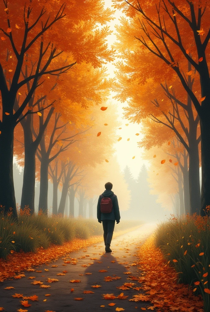 Patjhad ka Mausam bahut dur se ek Insan chalta hua a raha hun side se ped se patte jhad rahe ho aur pura Mausam yelo Ho