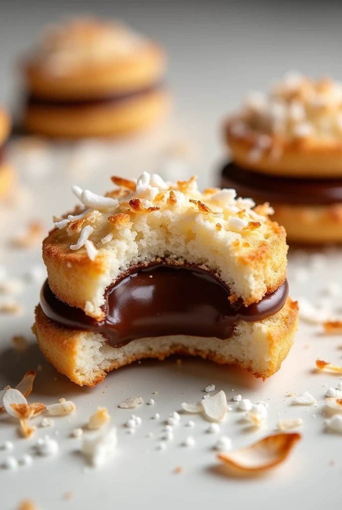 Coconut macaroon with chocolate filling 