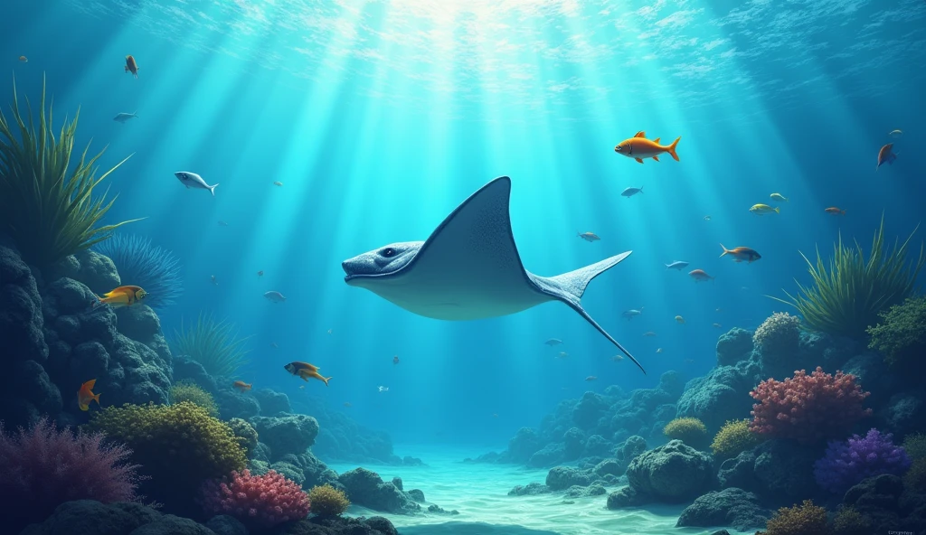 I want a baground of see fishes stingray