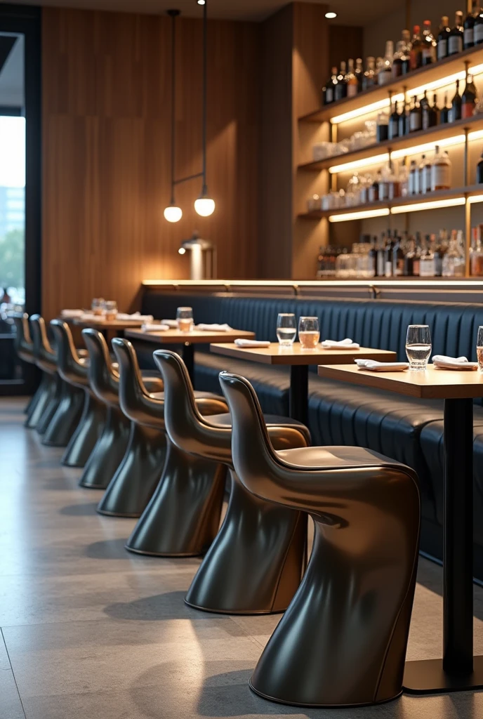 Restorent in stools is steal form and look very hypeerealtic
