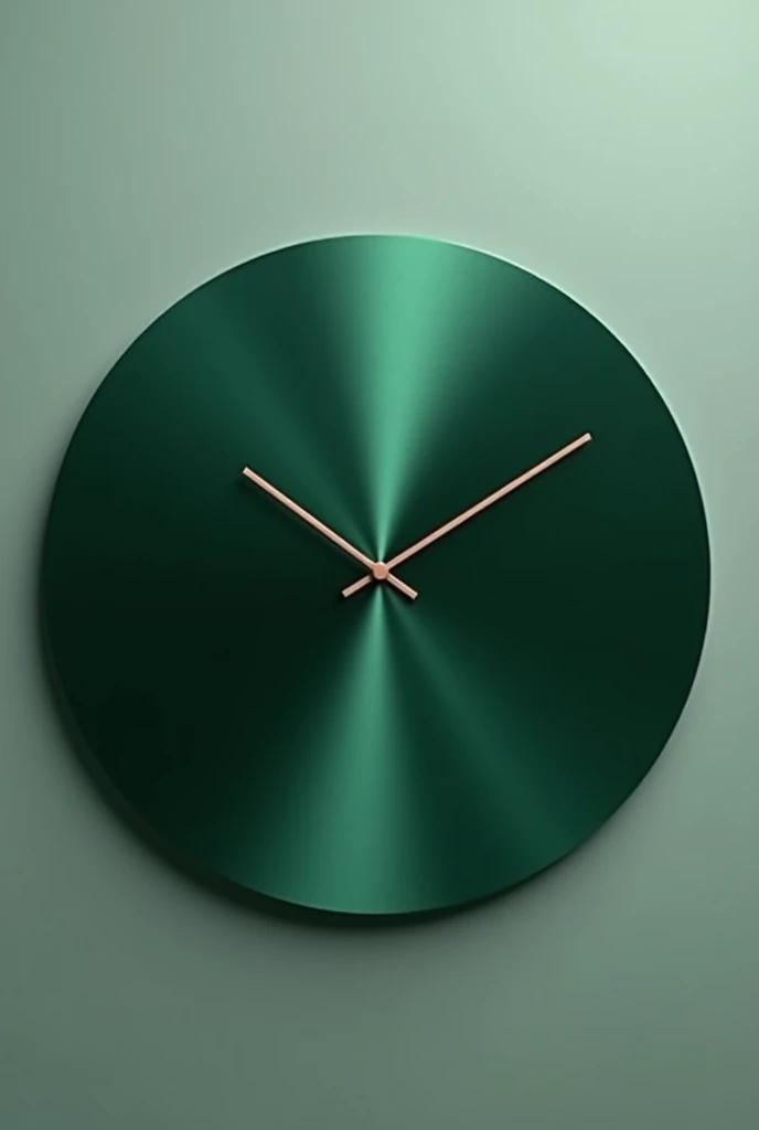 Creative and original icon of a round clock in metallic dark green color . 