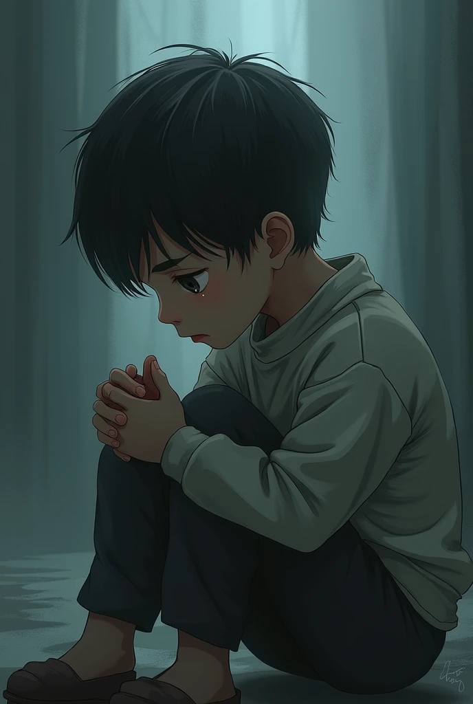 A sad boy wants some attention from 7642
