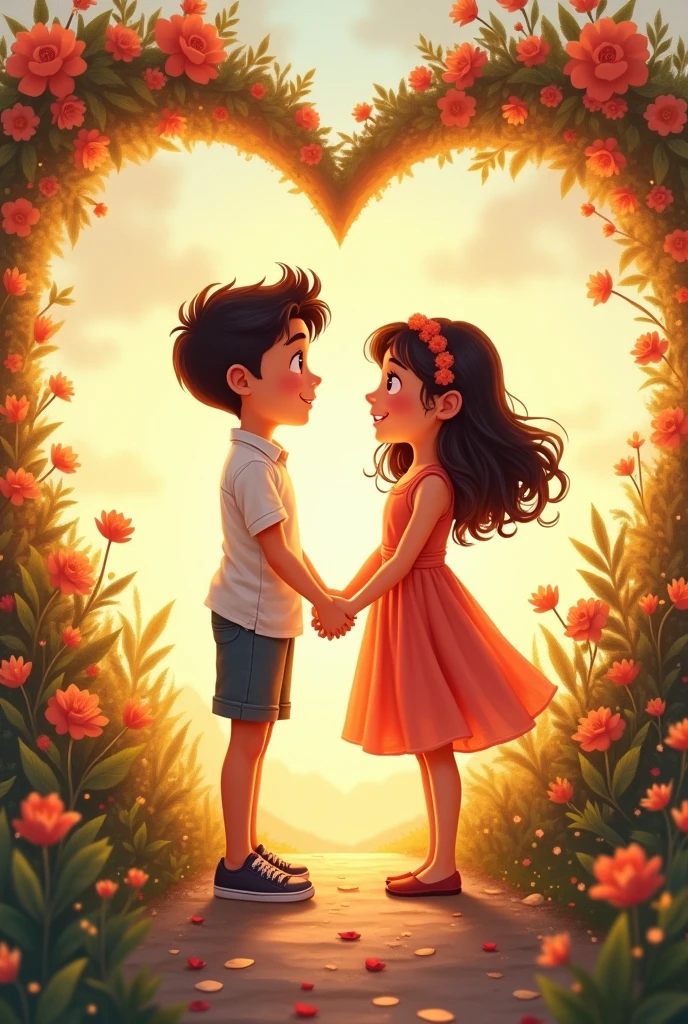 One boy and one girl and thre is a heart in heart written Raichan weds kunti