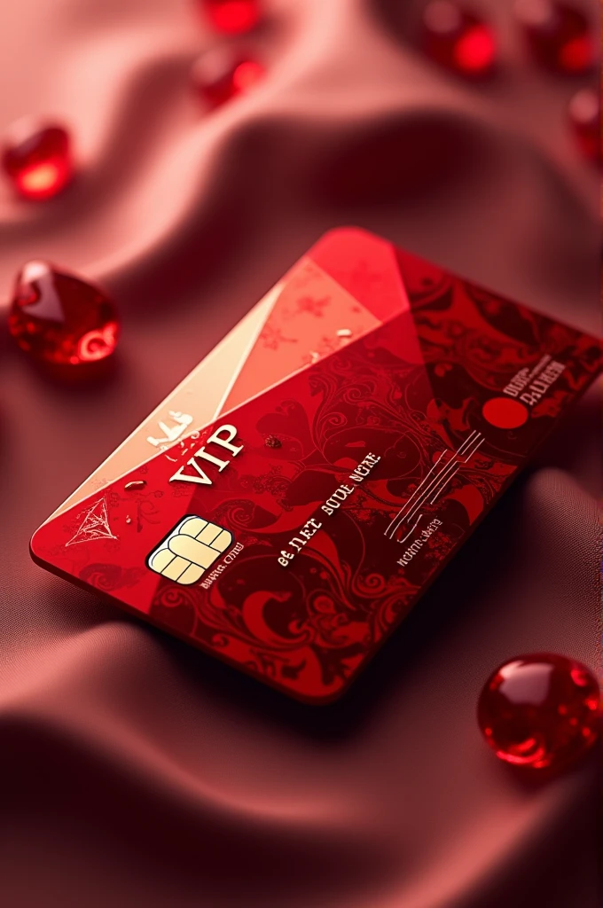 A red diamond VIP card with some stuff around it