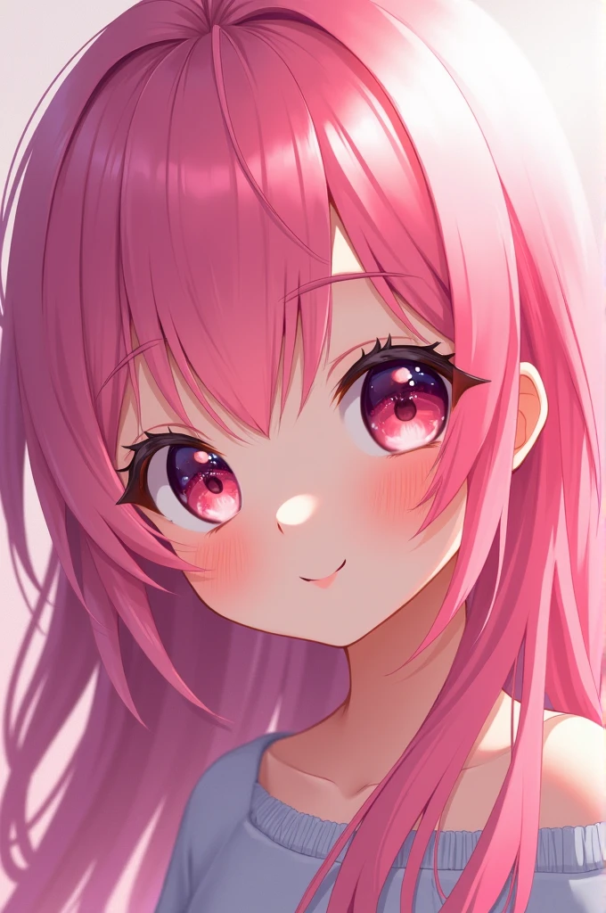 Anime pink hair girl