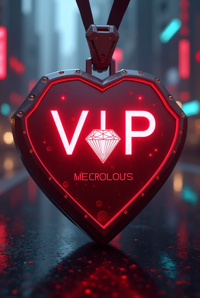 A red badge saying VIP Diamond, with metropolis written at the bottom and things around it