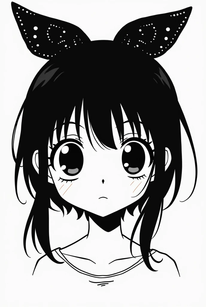 anime b&w big eyes flat nose butterfly hair cut curly eyelashes
