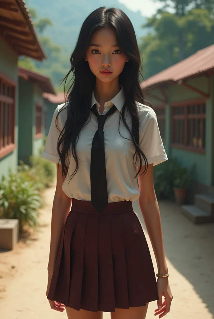 Sexy nepali school girl in mini skirt school uniform