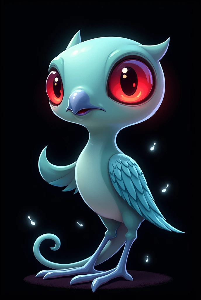 Phantom bird with red eye cartoon type
background black