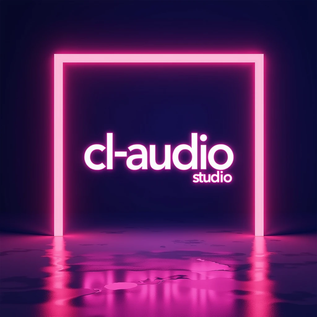 Genrat image for Instagram highlights cover topic is form fill 
in neon lights with form fill logo, A serene, high-resolution, professional photograph showcasing the "CL-Audio STUDIO" Logo, centered within a square frame