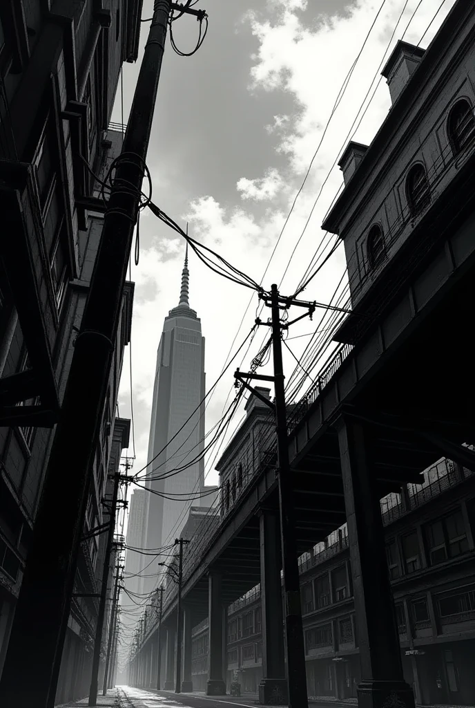 Black and white manga background