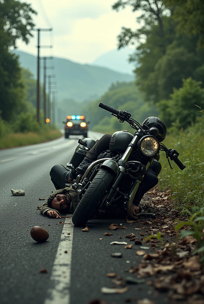 Side car road accident 