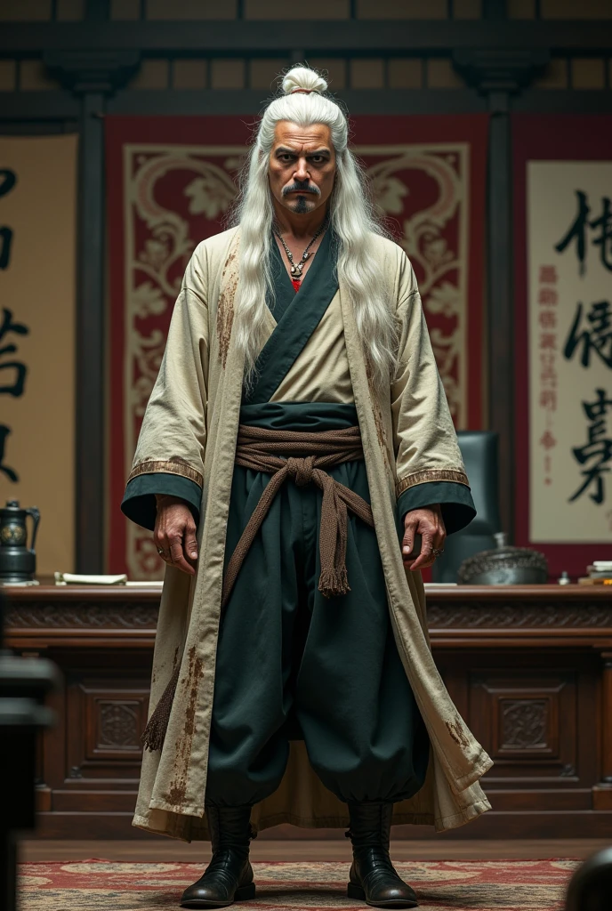 Jhonny depp as jiraya stay in hokage ofice room.realstik photo hd