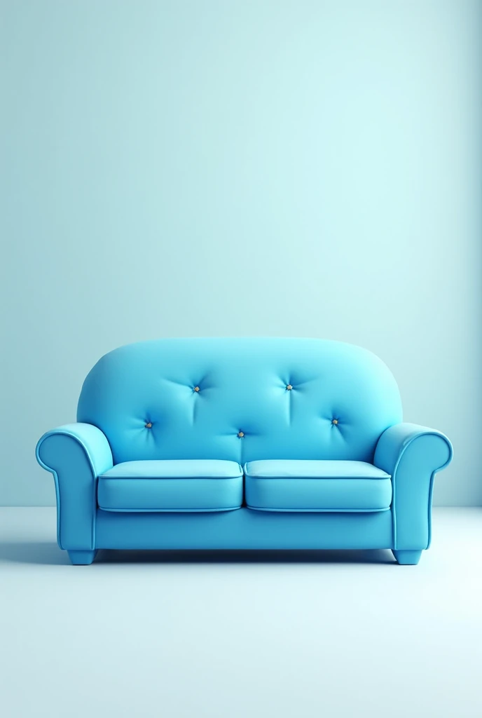 One blue sofa, 3d cartoon,