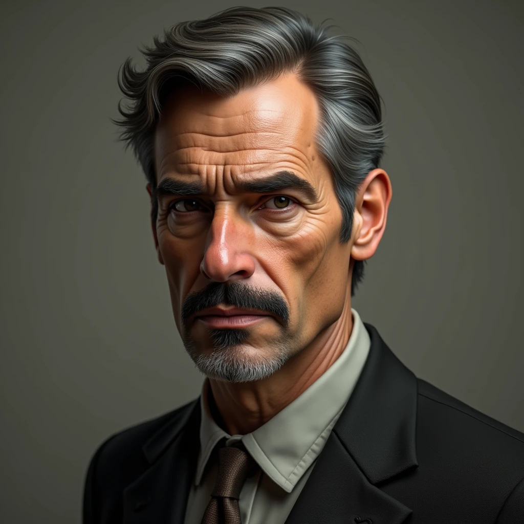 a midage man in the 80s, portrait