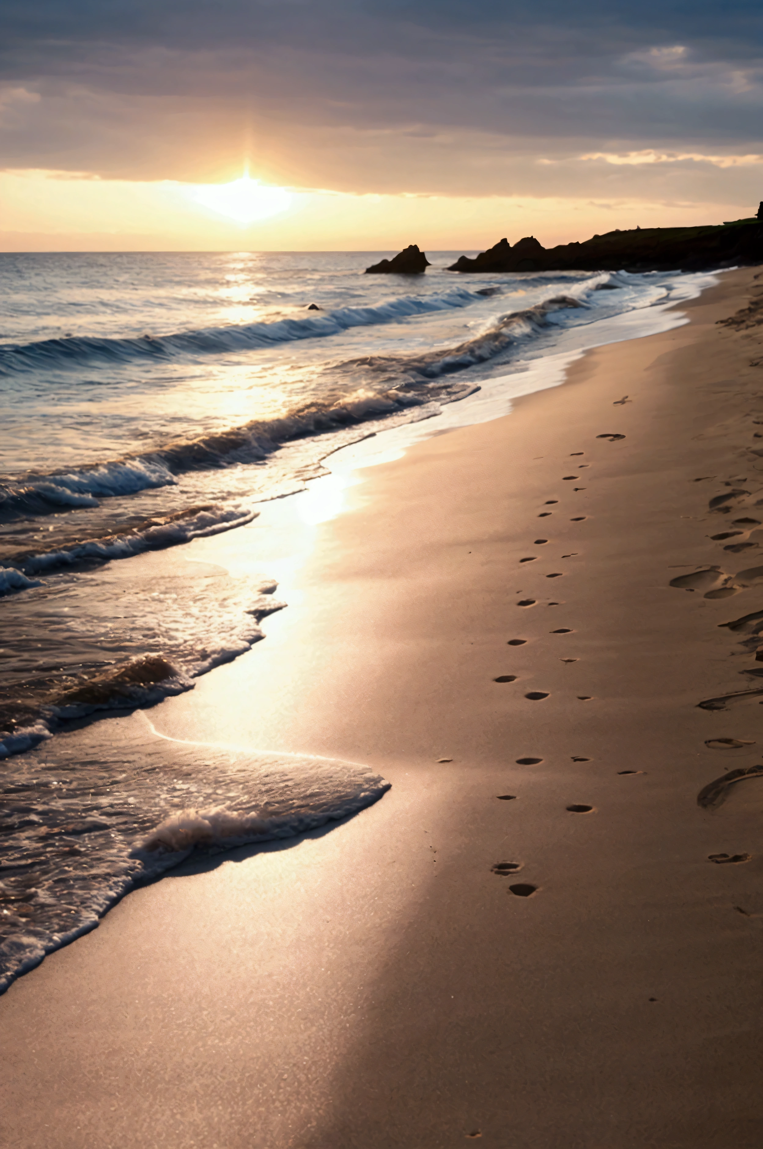 realistic beach sea landscape
